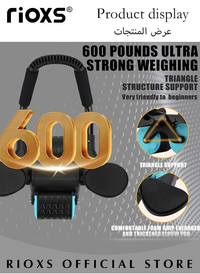 RIOXS Auto-Rebound Abdominal Wheel with Elbow Support for Men and Women Abdominal Roller Exercise Equipment with Smart Counter and Mobile Phone Holder and Pads  - Image 4