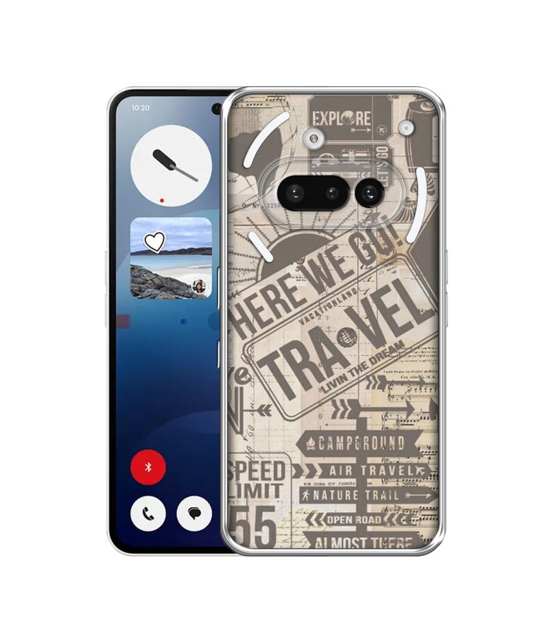 Casotec Travel Design Printed Silicon Soft TPU Back Case Cover for Nothing Phone (3a) 5G - Image 1