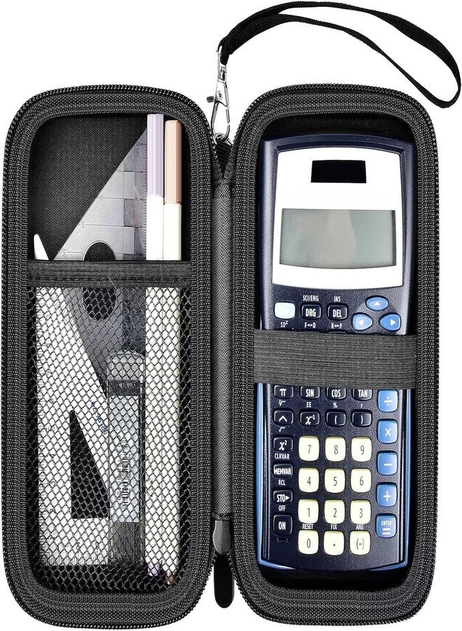 Boobowl Case Only Compatible with Texas Instruments TI-30XIIS Scientific Calculator, Travel Office Calculators Storage Holder Bag with Extra Mesh Pocket for Pens, USB Cables and Accessories (Bag Only) (Black) - Image 1