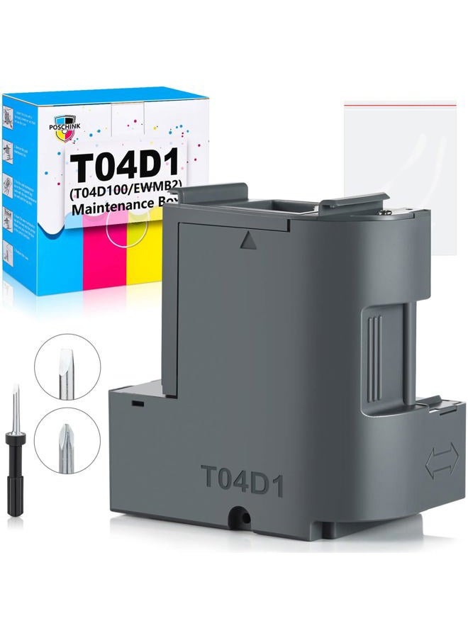 Poschink T04D1 T04D100 Ink Maintenance Box for ET-15000 ET-3750 ET-3760 WF-2860 ET-4760 ET-3850 ET-4850 XP-5100 ET-3710 ET-5150 ET-3830 ET-M1000 ST-3000 ET-M2170 Printers TO4D1/TO4D100/EWMB2/04D1 - Image 1