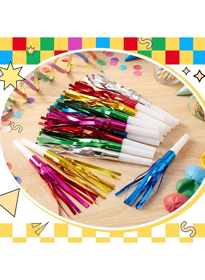 12 Pcs Noise Makers Glitter Metallic Fringed Party Blowers for Birthday New Years Graduation Sporting Events Party Favor Supplies (Mixed Colors) - Image 3