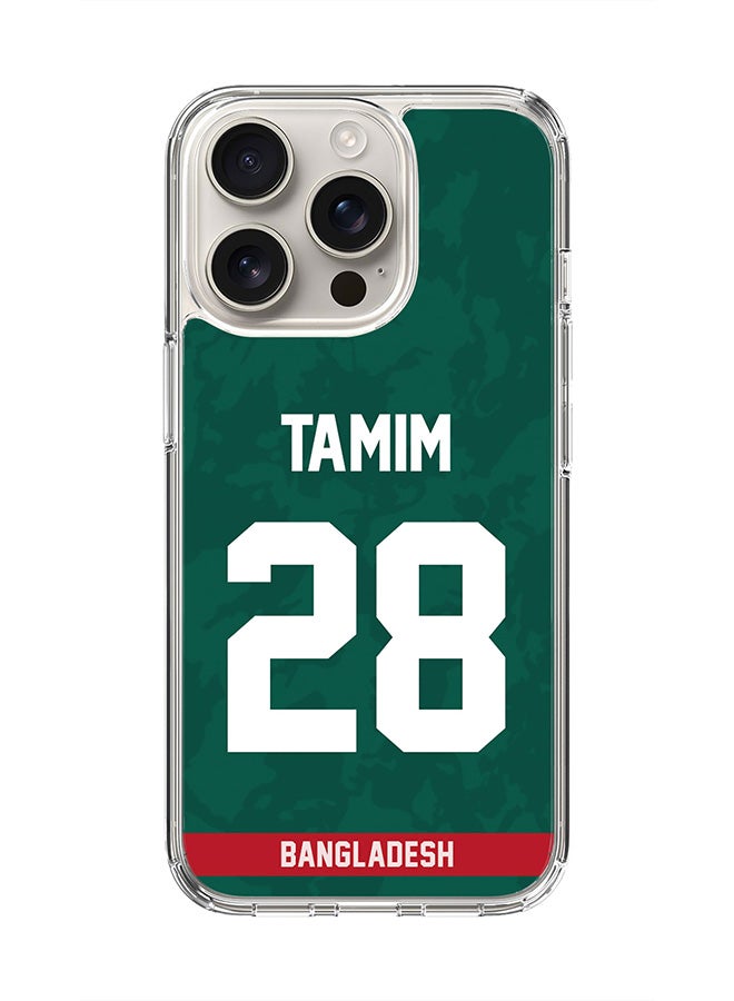 Stylizedd For iPhone 16 Pro Case [Compatible with MagSafe] Slim Magnetic cover Clear Phone Case - Team Bangladesh Tamim Iqbal, Jersey No 28 - Image 1