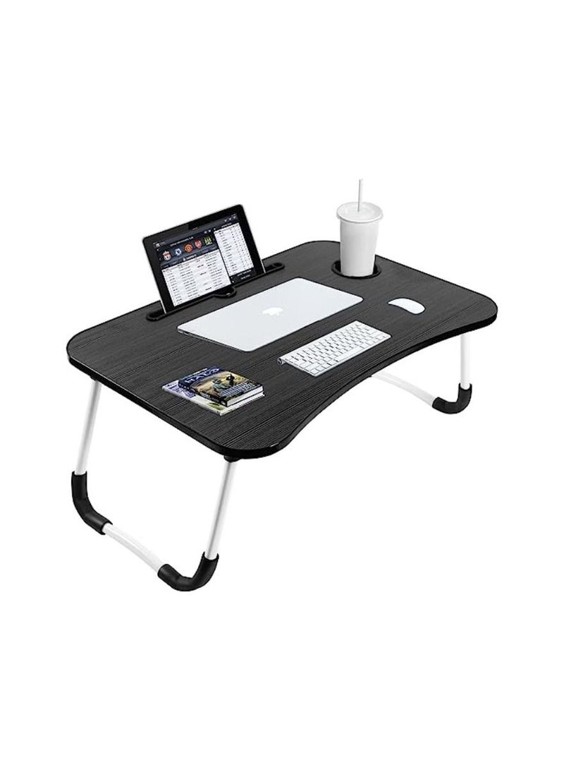 Yuwell Laptop Desk For Bed or Couch, Lap Desk, Working in Bed Desk, Home Office Desks, Breakfast Tray, Desk With Cup Holder, Watching Movies in Bed, Laptop Stand Foldable Legs Desk - Image 1