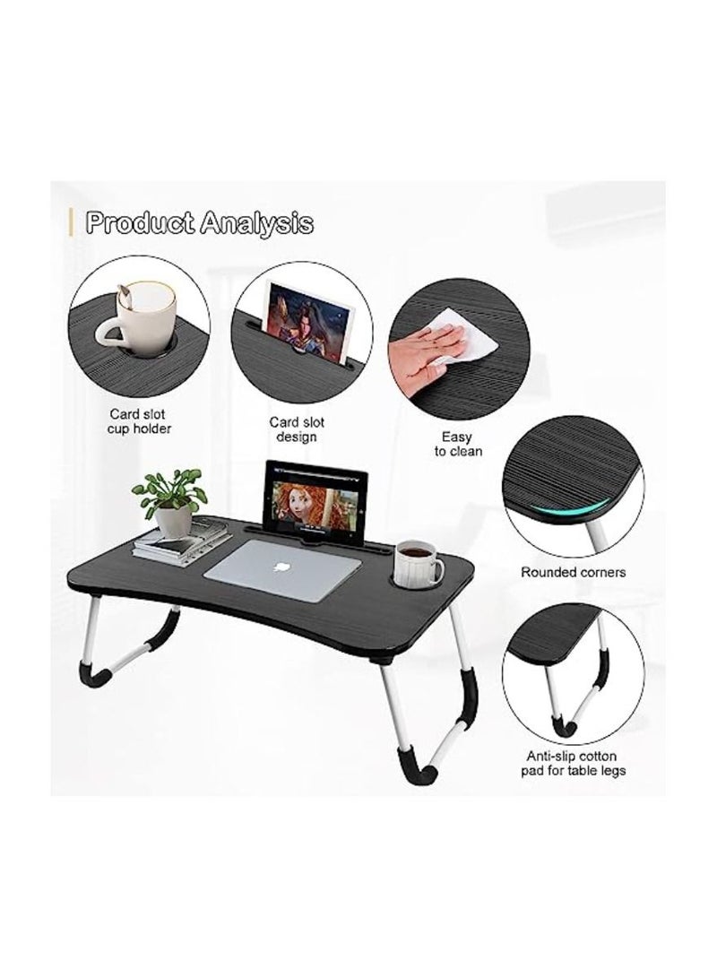 Yuwell Laptop Desk For Bed or Couch, Lap Desk, Working in Bed Desk, Home Office Desks, Breakfast Tray, Desk With Cup Holder, Watching Movies in Bed, Laptop Stand Foldable Legs Desk - Image 3
