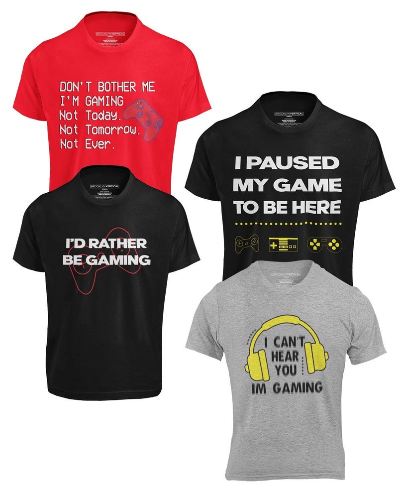 Brooklyn Vertical Boys 4Pack Gaming Short Sleeve Crew Neck TShirts Sizes 620 Combo B XL1820