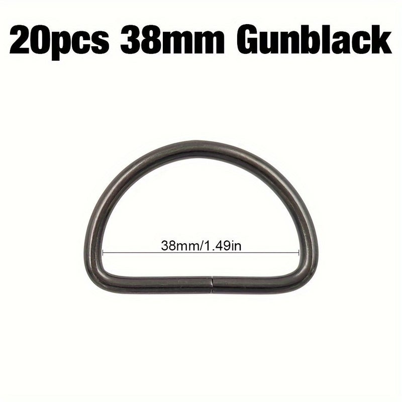 20 Grains Gun Black Metal D Buckle 38mm Size - Image 1