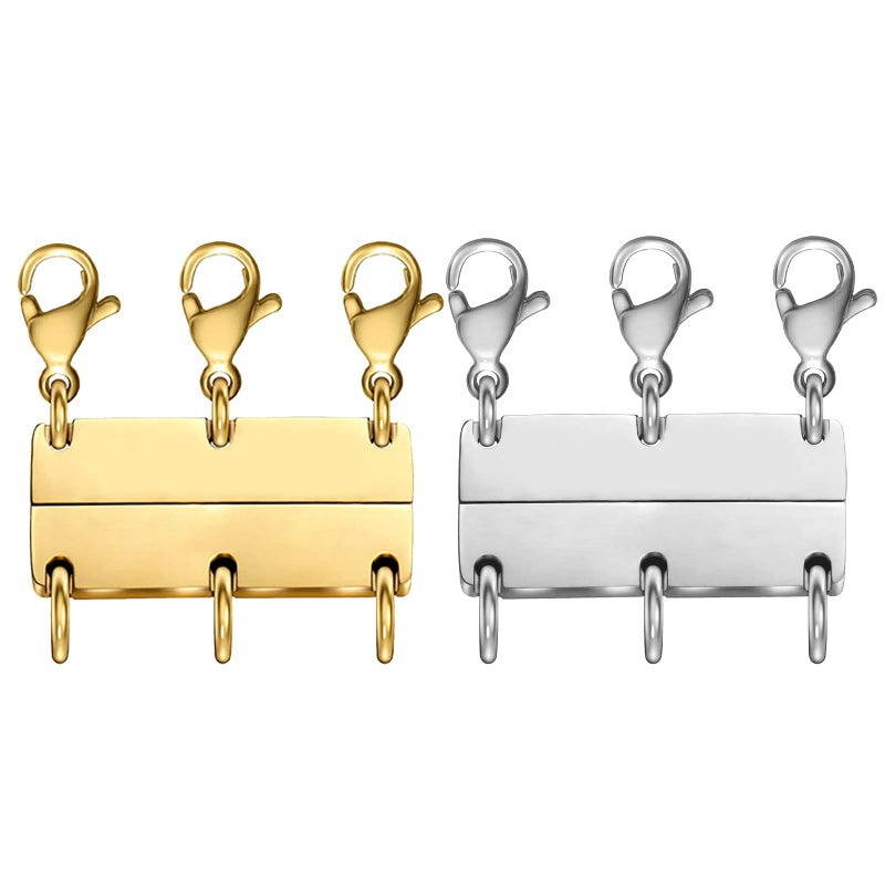 OHINGLT Layered Necklace Clasp 18K Gold and Silver Necklace Separator for Layering Multiple Jewelry Clasps and Closures for Women