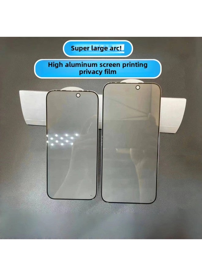 Applicable To Apple 16 Tempered Film Iphone15promax High Aluminum Anti-peep Film 14 Dust Mesh 13 Full Screen 12 Transparent-Color:High Aluminum Super Large Arc Screen Printing Full Screen Privacy Film-Size:iPhone16 (special Version Thick Glue) - Image 1