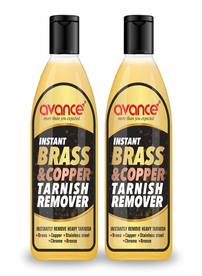 Avance Brass and Copper Tarnish Remover (Metal Cleaner), Powerful Organic Formula for Chrome, Copper, Brass, Bronze, Nickel and Stainless Steel. All Metal Cleaning Liquid Polish (210ml x 2) - Image 1