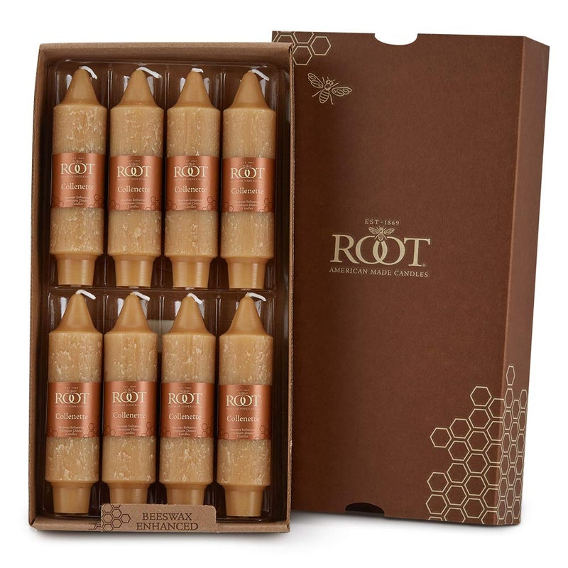 Root Candles 59525 Unscented Timberline Collenette 5Inch Dinner Candles 8Count Beeswax