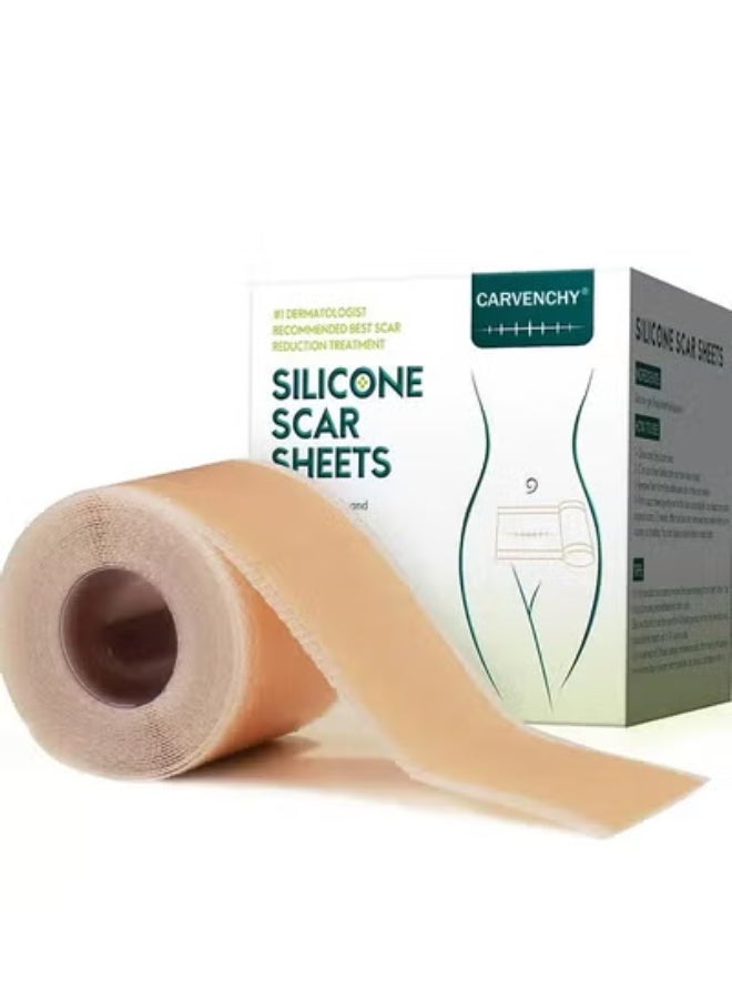 CARVENCHY Silicone Scar Tape Roll Scar Silicone Strips Reusable Professional Scar Removal Sheets for Section Surgery Burn - Image 1