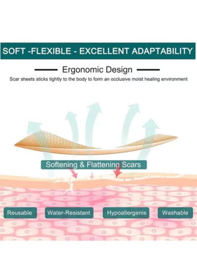 CARVENCHY Silicone Scar Tape Roll Scar Silicone Strips Reusable Professional Scar Removal Sheets for Section Surgery Burn - Image 2