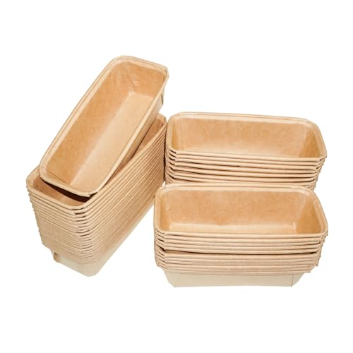 Lxmxgk 50PCS Paper Loaf Pan, Rectangle Loaf Pans, Disposable Baking Loft Mold, Kraft Bread Loaf Pan, Disposable Paper Baking Loft Pans, Microwave Oven Freezer Safe (Medium) - Image 1