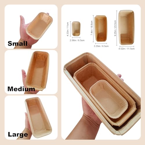 Lxmxgk 50PCS Paper Loaf Pan, Rectangle Loaf Pans, Disposable Baking Loft Mold, Kraft Bread Loaf Pan, Disposable Paper Baking Loft Pans, Microwave Oven Freezer Safe (Medium) - Image 2