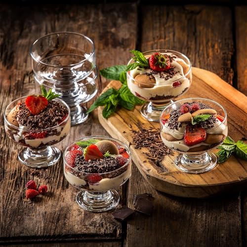 Mevanta Ice Cream Bowl & Cups 230ML Set of 6 Glass Dessert Cups Perfect for Sundae, Ice Cream, Fruit, Nuts, Trifle,Home,Gift Set (6, SK- M10) - Image 4