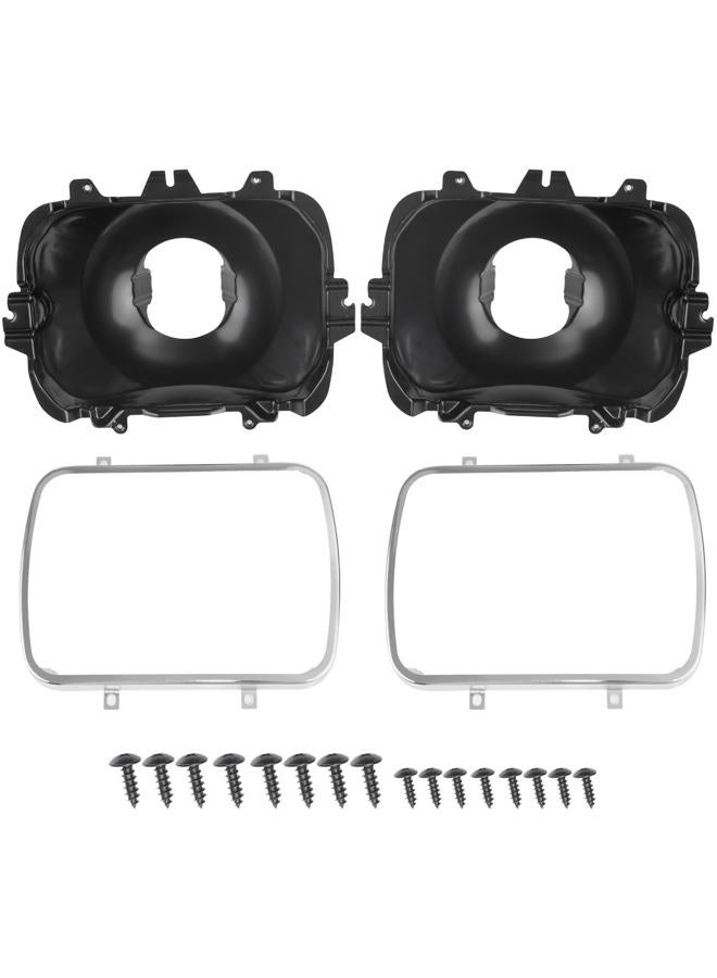 BHB 2P Headlight Mounting Bucket Kit 5x7 Compatible with 42437 Headlamp Mounting Replacement for Chevrolet Express GMC Cadillac Pontiac Oldsmobile Buick Savana 1500 2500 3500 Safari Yukon Topkick - Image 1