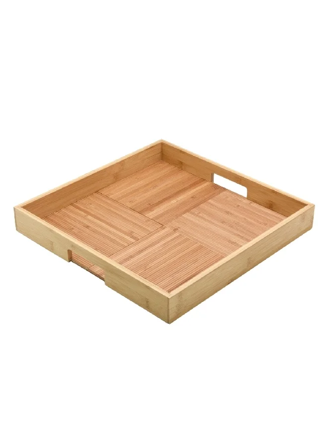 Bien Servi High Quality Square Shaped Bamboo Serving Tray Brown 5 x 37.8 x 37.8 cm G18-X202
