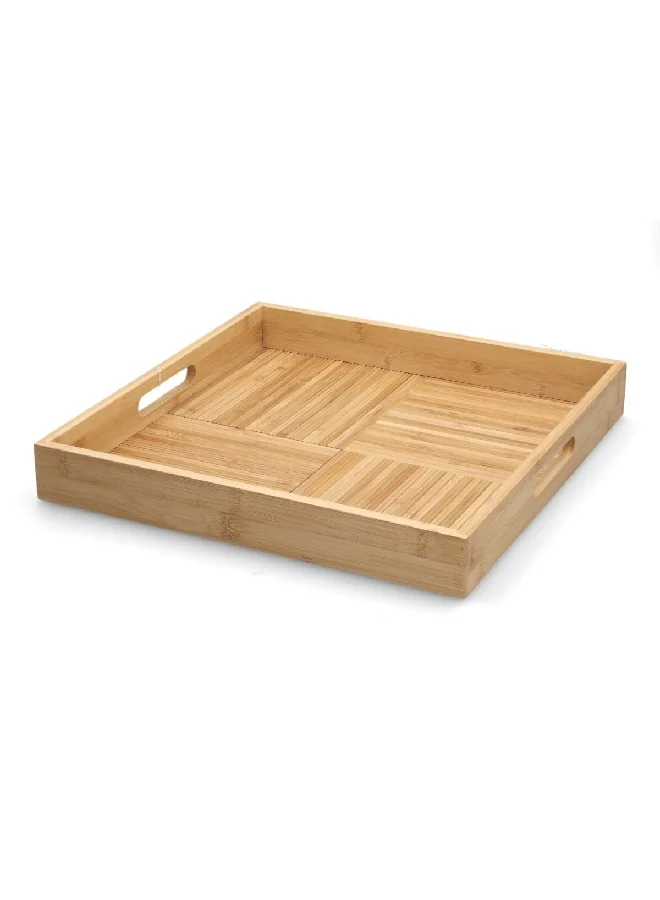 Bien Servi High Quality Square Shaped Bamboo Serving Tray Brown 5 x 37.8 x 37.8 cm G18-X202