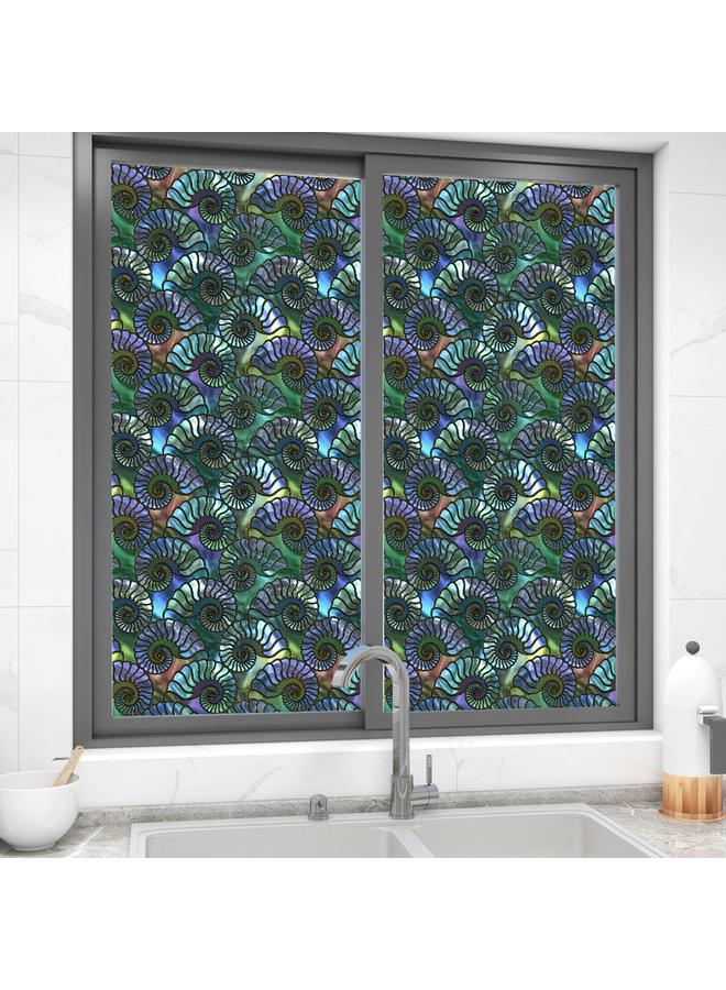 Bluejw BL092-111 Color Retro Electrostatic Glass Sticker PVC Glue-free Window Sticker Removable Frosted Glass Window Decorations - Image 1