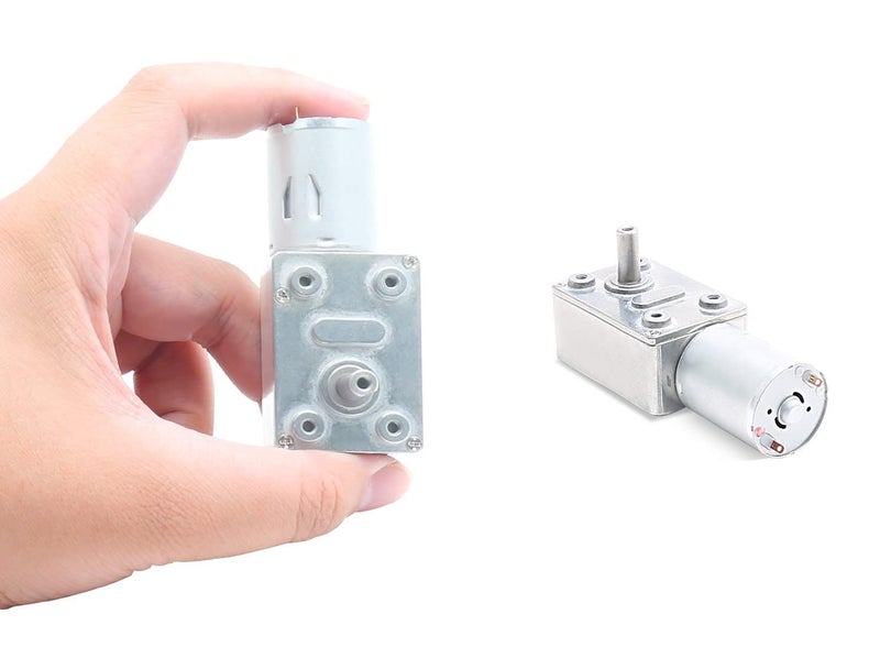 Jersvimc 12V 6RPM High Torque DC Motor, Mini JGY 370 Motor Worm Gear Motor Small Electric Low RPM Reducer Motors Micro Reversible Motor Worm Shaft - Image 1