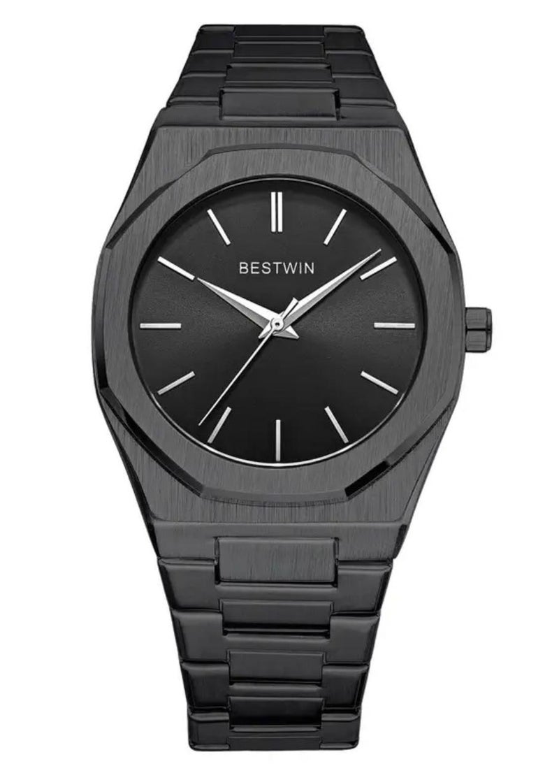 Bestwin Slim men's watch, limited edition from Bestwin, gold bracelet with silver dial  - Image 1