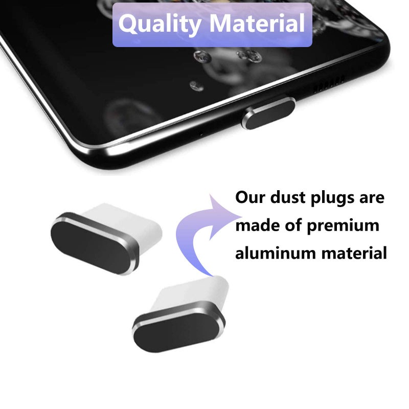 DFsucces USB Type C Anti Dust Plug,DFsucces USB C Port Plug Dust Caps Compatible for Type C Charging Port,Anti-Dust Pluggy for Type C Devices As Micro USB Android Models(2Pack,Black) - Image 2