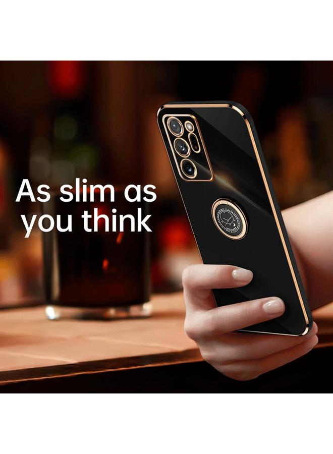 S-TOP Case For Samsung Galaxy Note20 Ultra XINLI Straight Edge 6D Electroplate TPU Phone Case with Ring Holder - Image 2