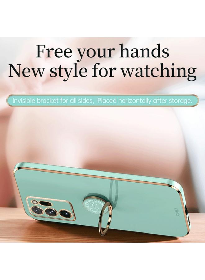 S-TOP Case For Samsung Galaxy Note20 Ultra XINLI Straight Edge 6D Electroplate TPU Phone Case with Ring Holder - Image 4