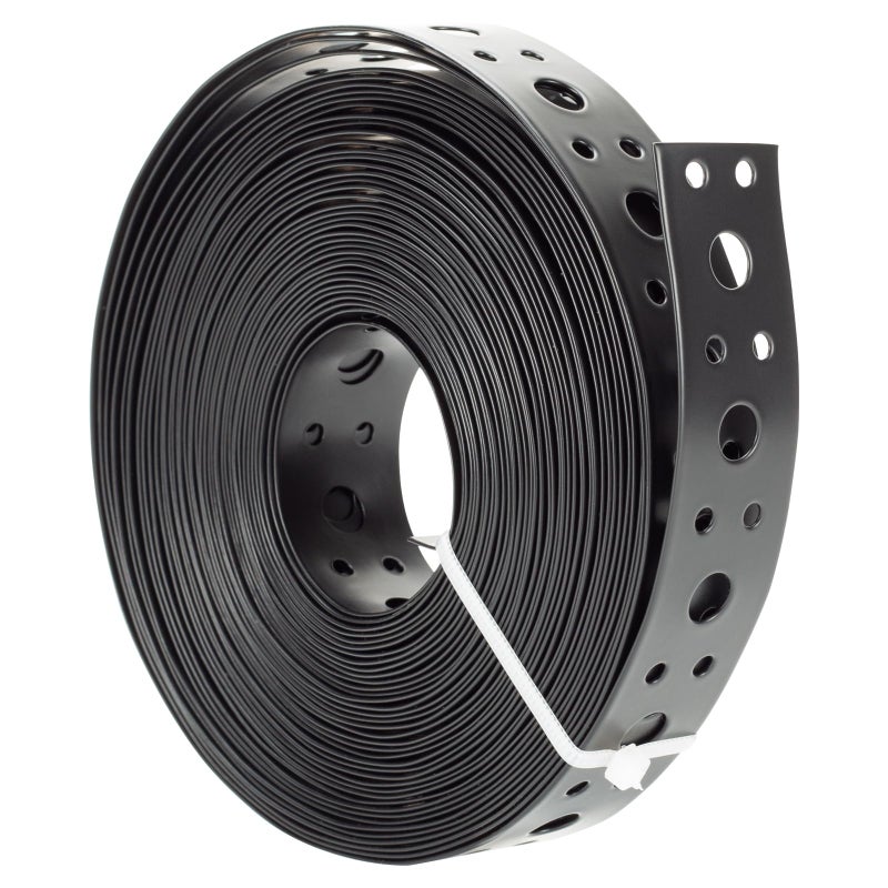 AxiSculpt Metal Strap 1-Inch X 33Ft 0.6Mm Thickness For Pipe Support Pipe Hanger Strap Metal Strapping With Holes Matte Black - Image 1