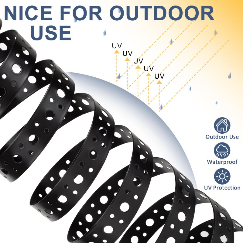 AxiSculpt Metal Strap 1-Inch X 33Ft 0.6Mm Thickness For Pipe Support Pipe Hanger Strap Metal Strapping With Holes Matte Black - Image 4