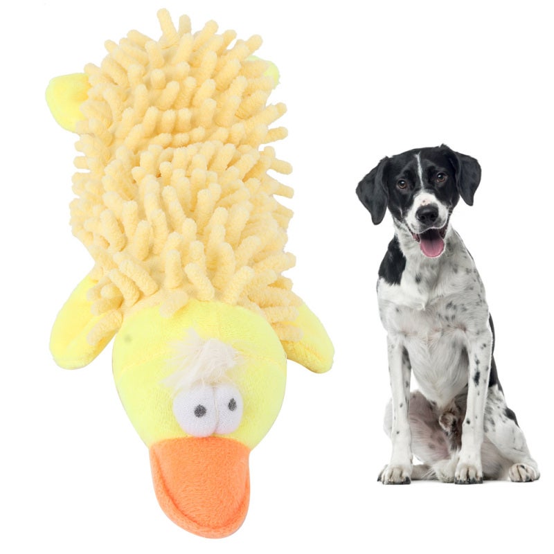 Small Dog Plush Toy: Yellow Duck, Safe Non-Toxic Quality Plush, Sound Device - Soft Molar Chew Toy for Small Dogs, Cats - Image 1