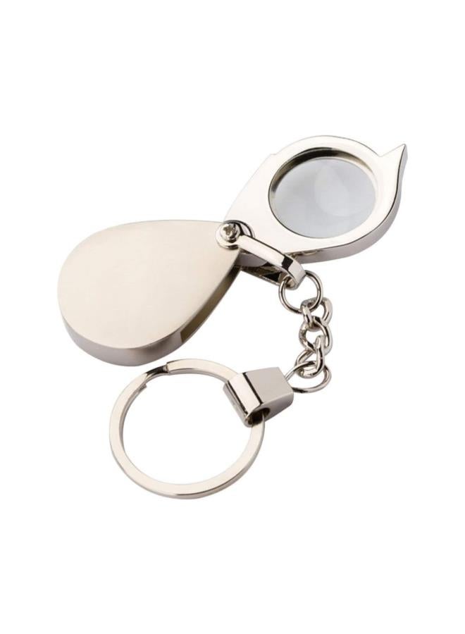 Magnifying Glass Keychain 15x Handheld Pocket Magnifier Small Folding Hand Held Magnifier for Reading Coins Hobby Travel