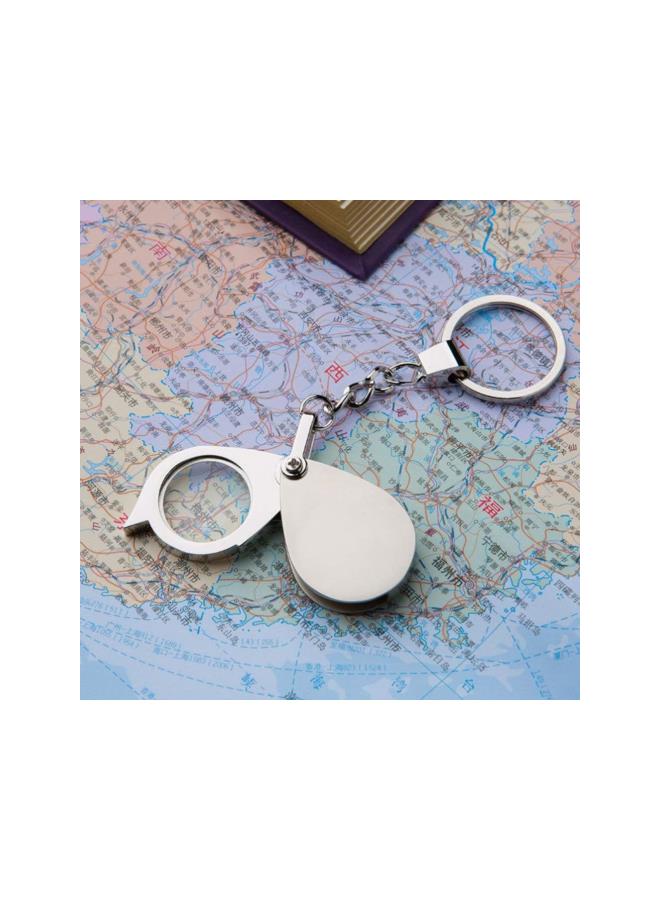 Magnifying Glass Keychain 15x Handheld Pocket Magnifier Small Folding Hand Held Magnifier for Reading Coins Hobby Travel