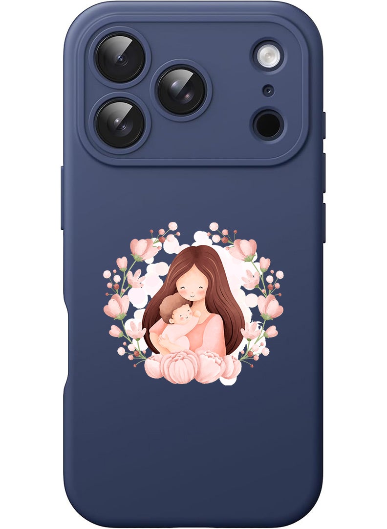 Theodor Protective Slim Fit Case Liquid Silicone Cover with Full Body Protection Anti-Scratch Shockproof Case For Apple iPhone 17 Pro (Blue) Mothers love - Image 1