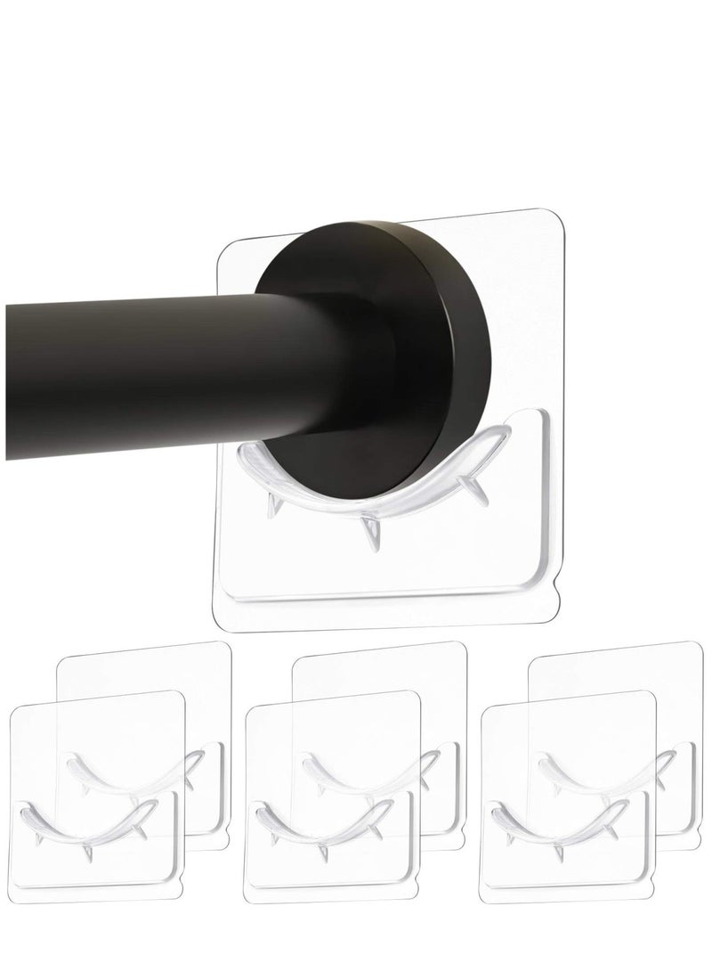 Suntown 6 Piece Adhesive Shower Curtain Rod Holder, Adhesive Wall Mounted Shower Rods Holder Drill-Free Install, Adhesive Rod Mount Retainer, No Drilling, Not Include Shower Curtain Rod - Image 1