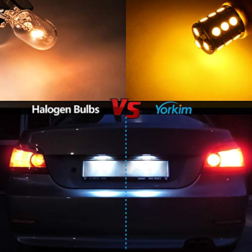 Yorkim 3157 LED Light Bulbs Amber Bright, 3056 3156 3156A 3057 4057 3157 4157 T25 LED Bulbs for Brake Lights, Backup Reverse Lights， Reverse Tail Lights - Pack of 10 - Image 5