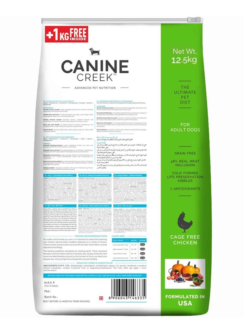 Canine Creek Premium Adult Dry Dog Food  Real Chicken 12.5kg+1kg  - Image 2