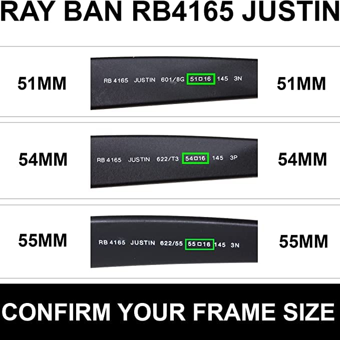 IKON LENSES IKON LENSES Replacement Lenses for RB4165 Ray Ban (Polarized) - Fits RayBan RB 4165 Justin Sunglasses - Black (54MM)  - Image 2