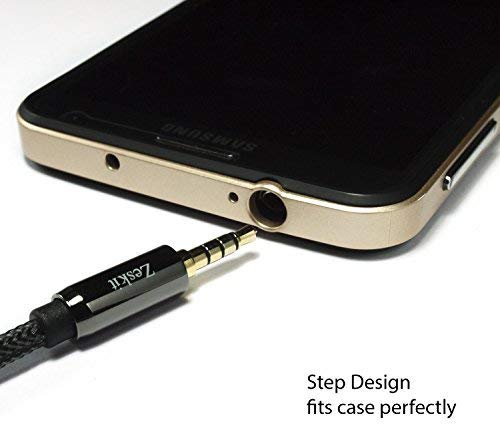 Zeskit Premium 3.5mm Jack Male to Female AUX Audio Extension Cable, TRRS 4 Poles for Headphones with Mic, Speakers - 6ft - Image 5