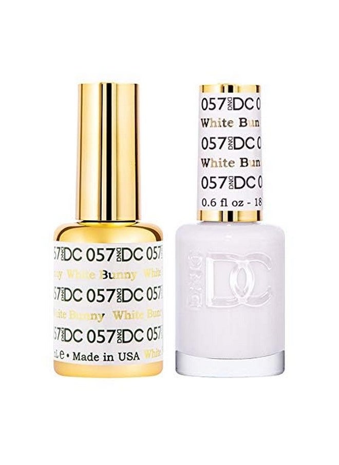 DAISY DND - DND DC Gel Polish Set, White Collection, UV/LED Gel Polish and Air Dry Nail Lacquer, Matching Chip-Free Polish Duo, 057 White Bunny, 0.5 Fl Oz - Image 1
