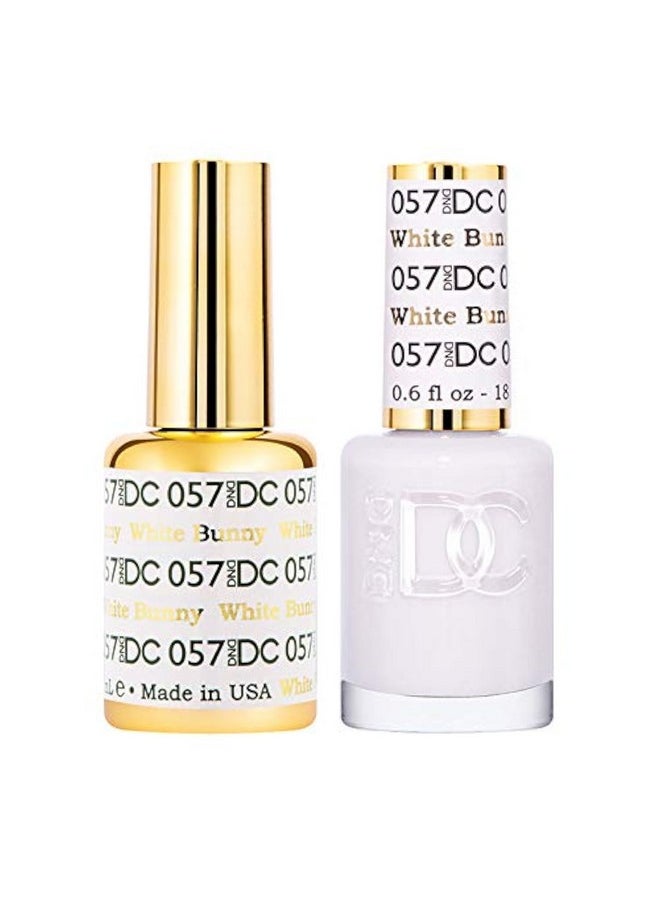 DAISY DND - DND DC Gel Polish Set, White Collection, UV/LED Gel Polish and Air Dry Nail Lacquer, Matching Chip-Free Polish Duo, 057 White Bunny, 0.5 Fl Oz - Image 1