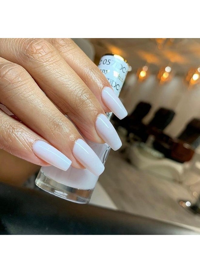 DAISY DND - DND DC Gel Polish Set, White Collection, UV/LED Gel Polish and Air Dry Nail Lacquer, Matching Chip-Free Polish Duo, 057 White Bunny, 0.5 Fl Oz - Image 1