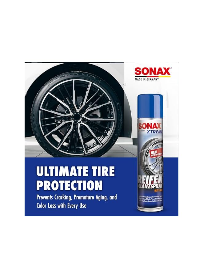 SONAX Sonax Xtreme Tire Gloss Spray - 400mL Wet Look Tire Shine for Long-Lasting Deep Black Gloss & Rubber Protection - Image 5