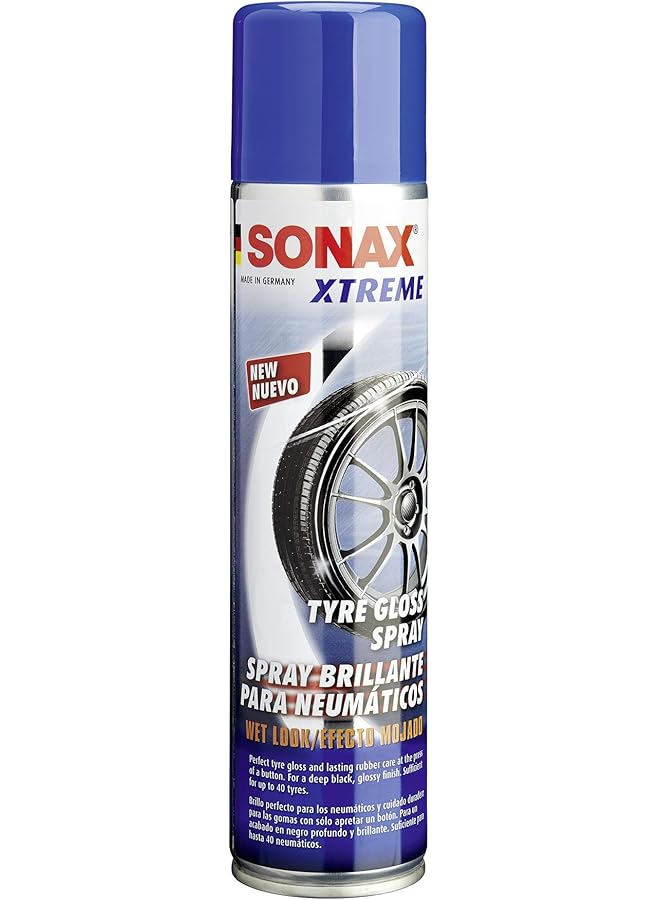 SONAX Sonax Xtreme Tire Gloss Spray - 400mL Wet Look Tire Shine for Long-Lasting Deep Black Gloss & Rubber Protection - Image 1