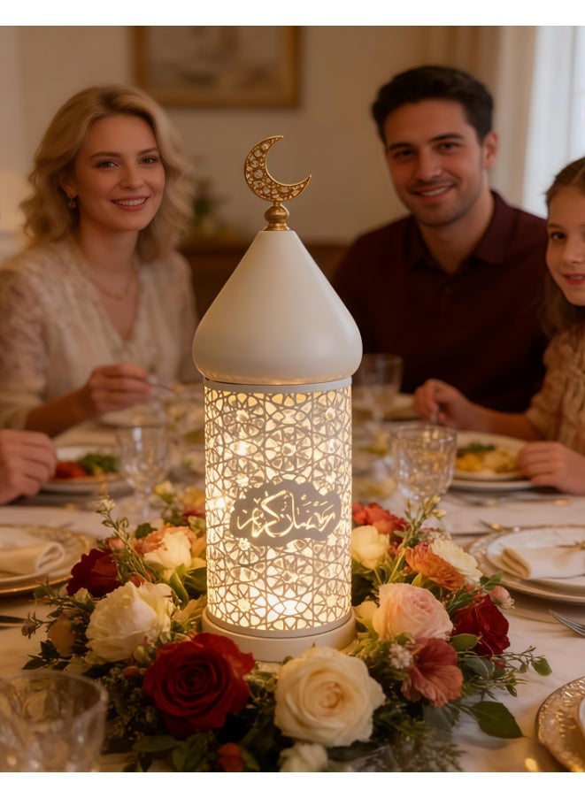 مصباح فانوس شمعة كبير، ديكور منزلي مجوف معدني LED، فوانيس داخلية مزخرفة لجانب السرير، والمذابح، وغرف المعيشة، والمكاتب، والطاولات، وأرفف الكتب، وعيد الشكر، والعطلات، والحفلات، والمكاتب، والإضاءة المحيطة (FD778-L) - Image 1