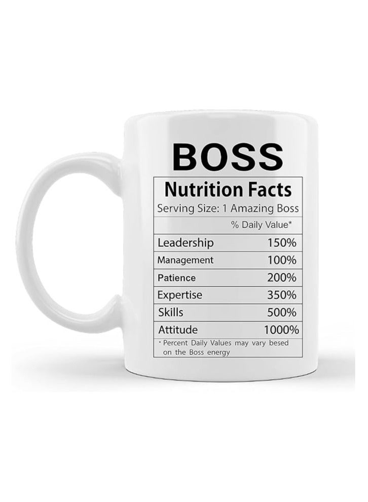 برينت شوب فور مي كوب قهوة من Best Boss، كوب سيراميك أبيض سعة 11 أونصة وفكرة هدية للذكور/الإناث/الرؤساء/زملاء العمل  - Image 1