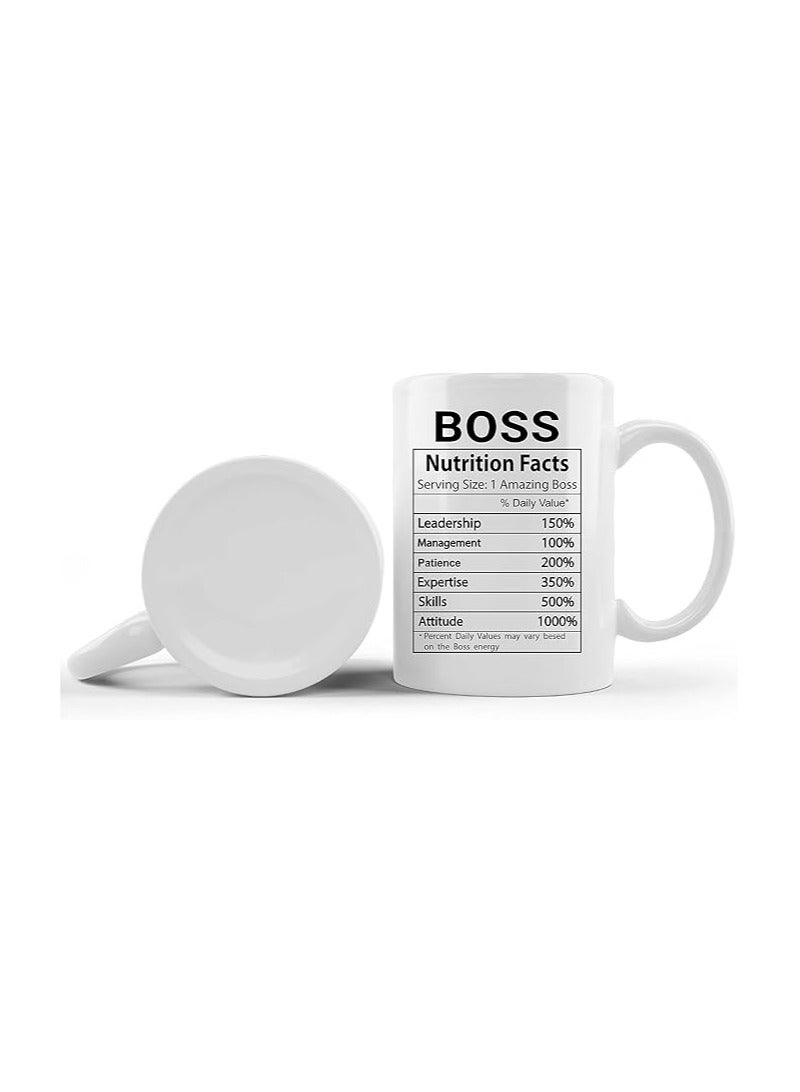 برينت شوب فور مي كوب قهوة من Best Boss، كوب سيراميك أبيض سعة 11 أونصة وفكرة هدية للذكور/الإناث/الرؤساء/زملاء العمل  - Image 2