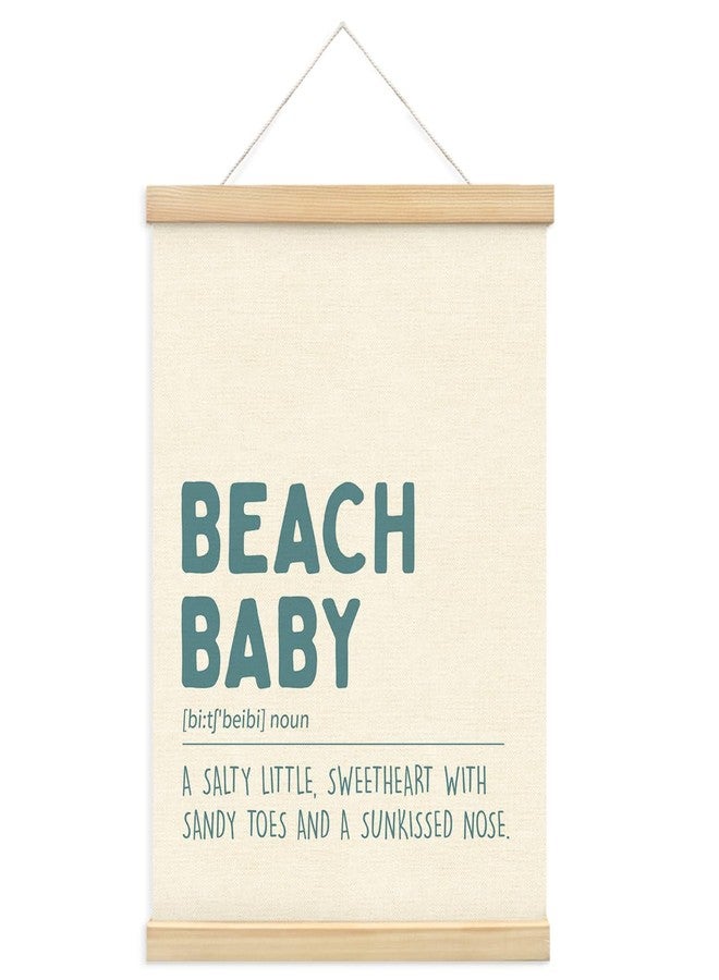 PLKMN Coastal Nursery Wall Art with Wooden Poster Hanger, Beach Baby Decor for Toddler Kids Room Bedroom Playroom, Baby Boy Decor, 12x16 Inch - Image 1