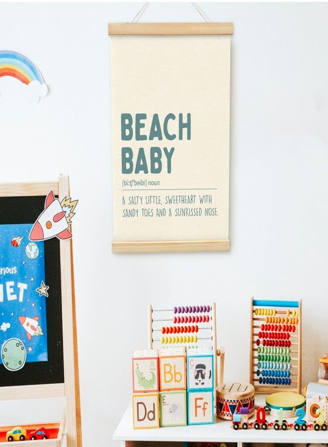 PLKMN Coastal Nursery Wall Art with Wooden Poster Hanger, Beach Baby Decor for Toddler Kids Room Bedroom Playroom, Baby Boy Decor, 12x16 Inch - Image 2
