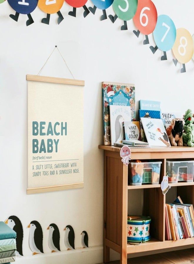 PLKMN Coastal Nursery Wall Art with Wooden Poster Hanger, Beach Baby Decor for Toddler Kids Room Bedroom Playroom, Baby Boy Decor, 12x16 Inch - Image 4